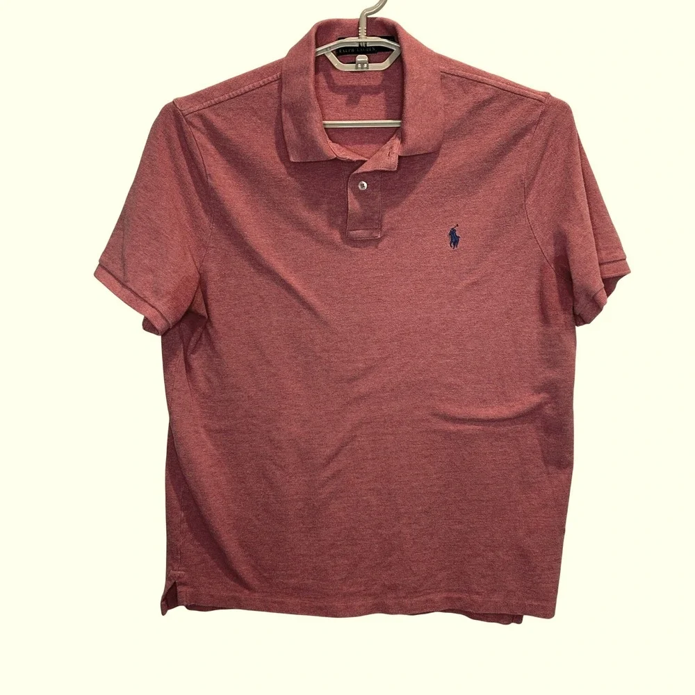 Polo Ralph Lauren Polo Shirt Large Men's Red Heather Classic Fit Short Sleeve